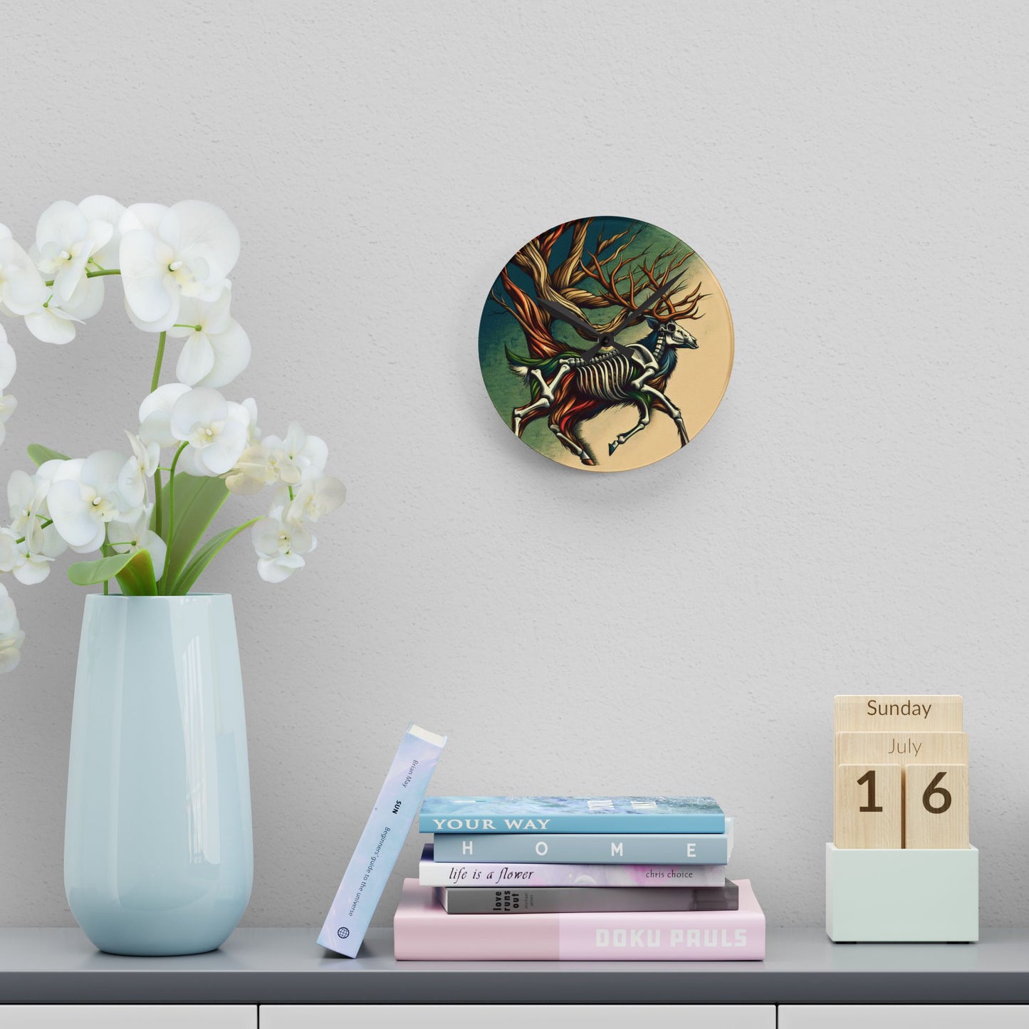 Deer Be on Time Acrylic Wall Clock