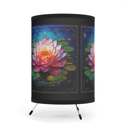 Pond Lily Tripod Lamp with High-Res Printed Shade, US\CA plug