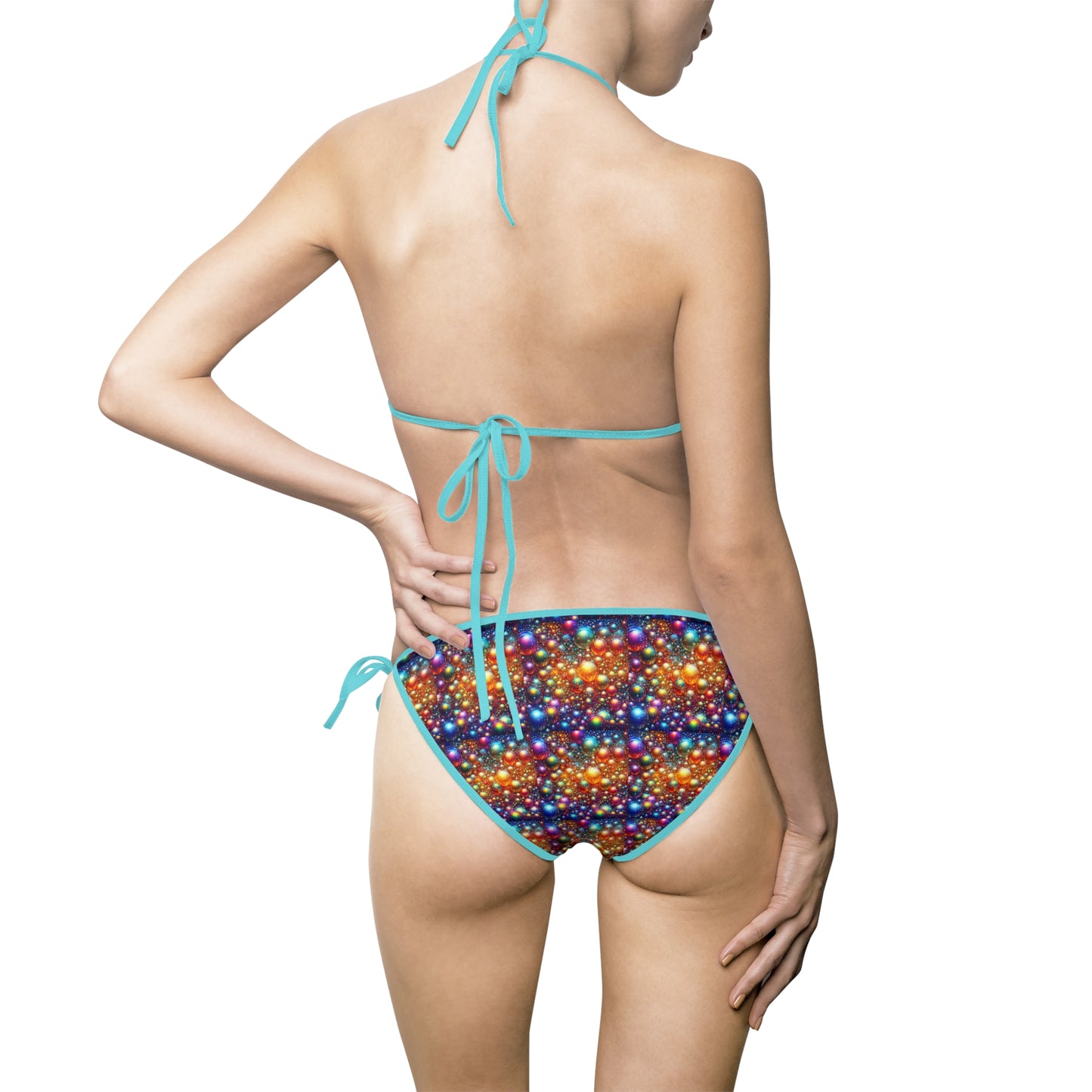 Colorful Beaded Triangle Bikini for Women
