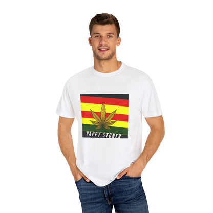 Happy Stoner Unisex Garment-Dyed T-shirt - Chill Vibes for Cannabis Enthusiasts
