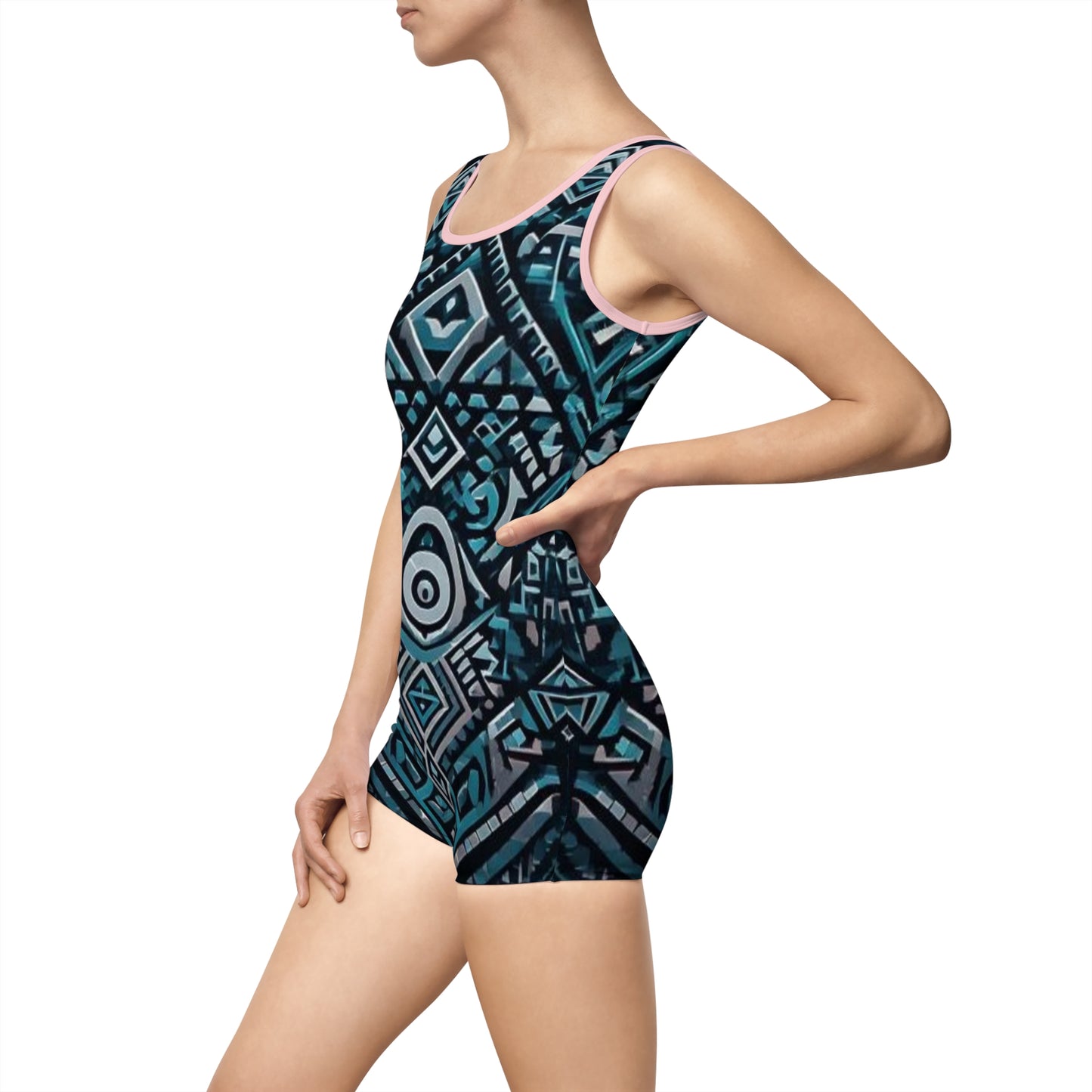 Women's Vintage Tribal Print Swimsuit - Retro Beachwear for Summer Fun