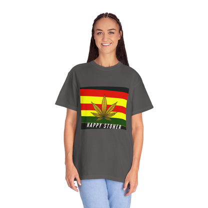 Happy Stoner Unisex Garment-Dyed T-shirt - Chill Vibes for Cannabis Enthusiasts