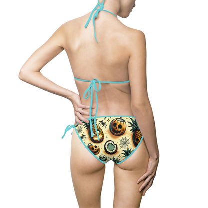 Tropical Themed Women's Bikini Swimsuit - Fun, Vibrant Beachwear for Summer Adventures