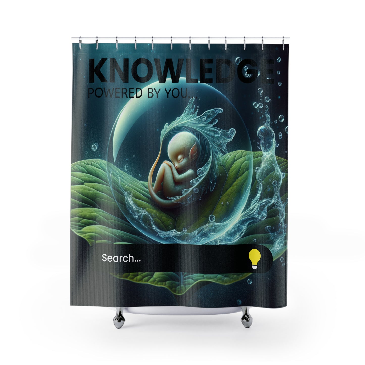 Knowledge-Inspired Shower Curtain - Dreamy Floral Design