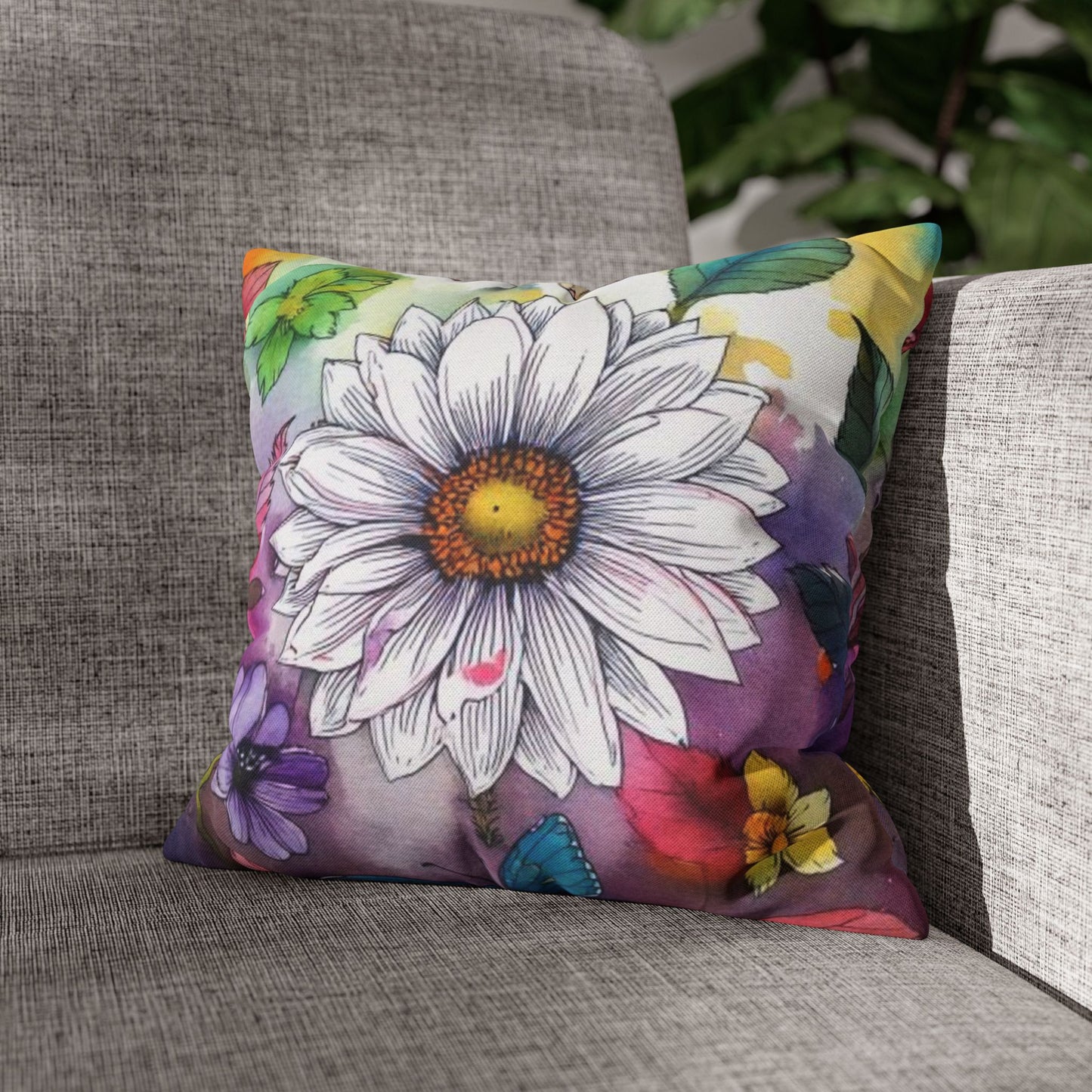 Spun Polyester Square Pillowcase