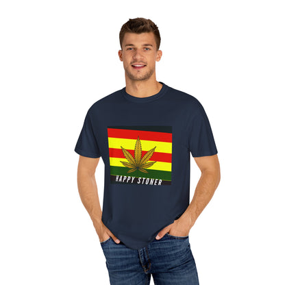 Happy Stoner Unisex Garment-Dyed T-shirt - Chill Vibes for Cannabis Enthusiasts