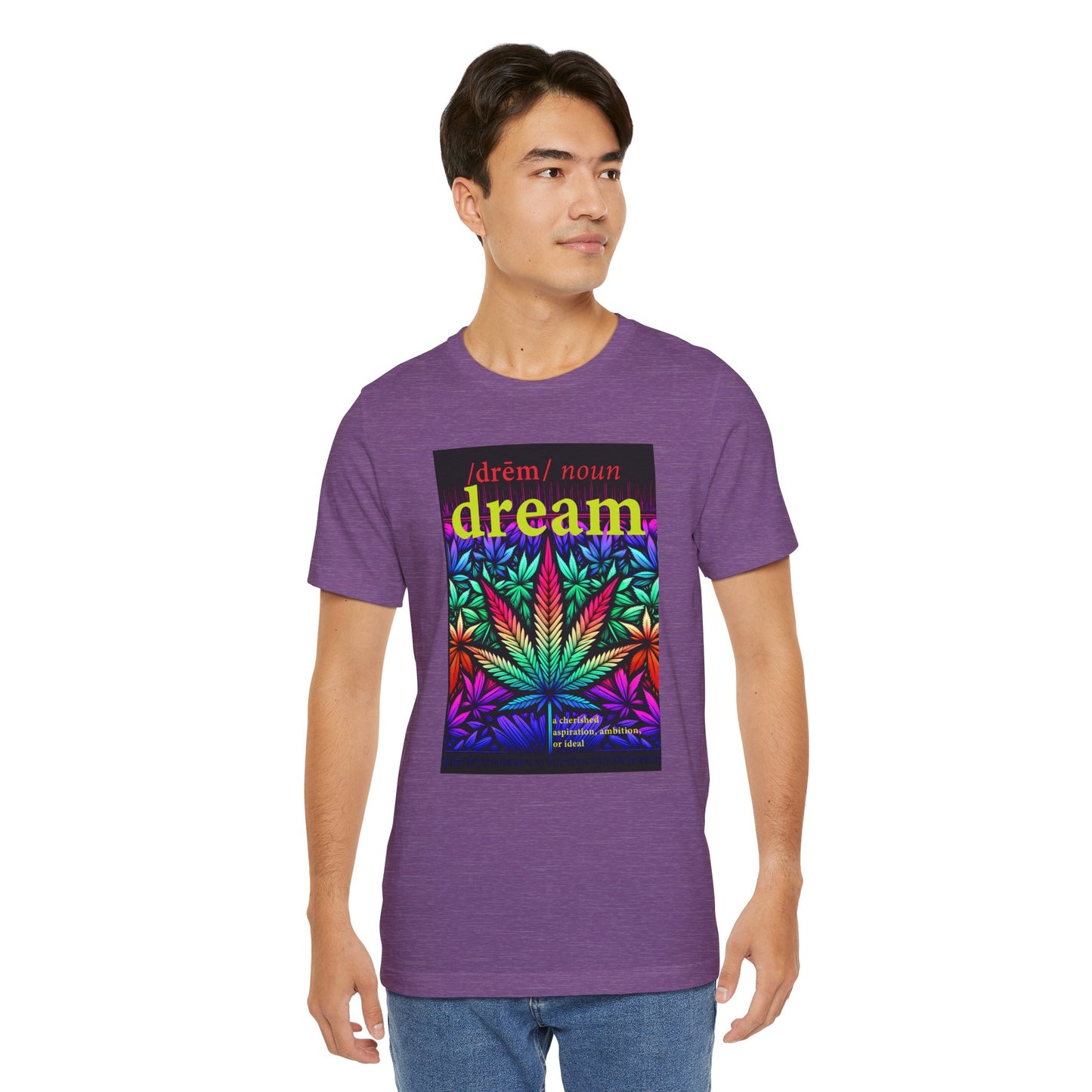 Dream Inspired Unisex Jersey Tee - Vibrant Cannabis Graphic T-Shirt