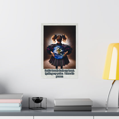 Inspirational Matte Vertical Poster - Earth’s Breath Fuels My Heart