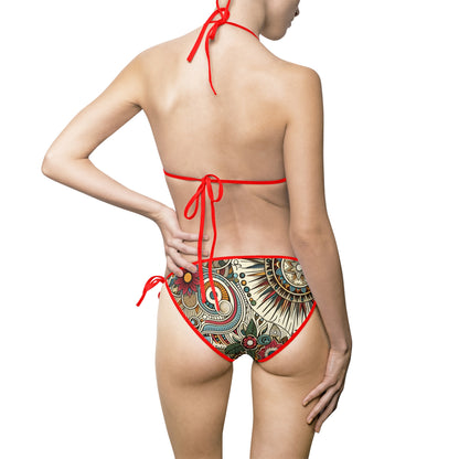 Vibrant Floral Women's Bikini Swimsuit - Perfect for Beach Days and Summer Fun