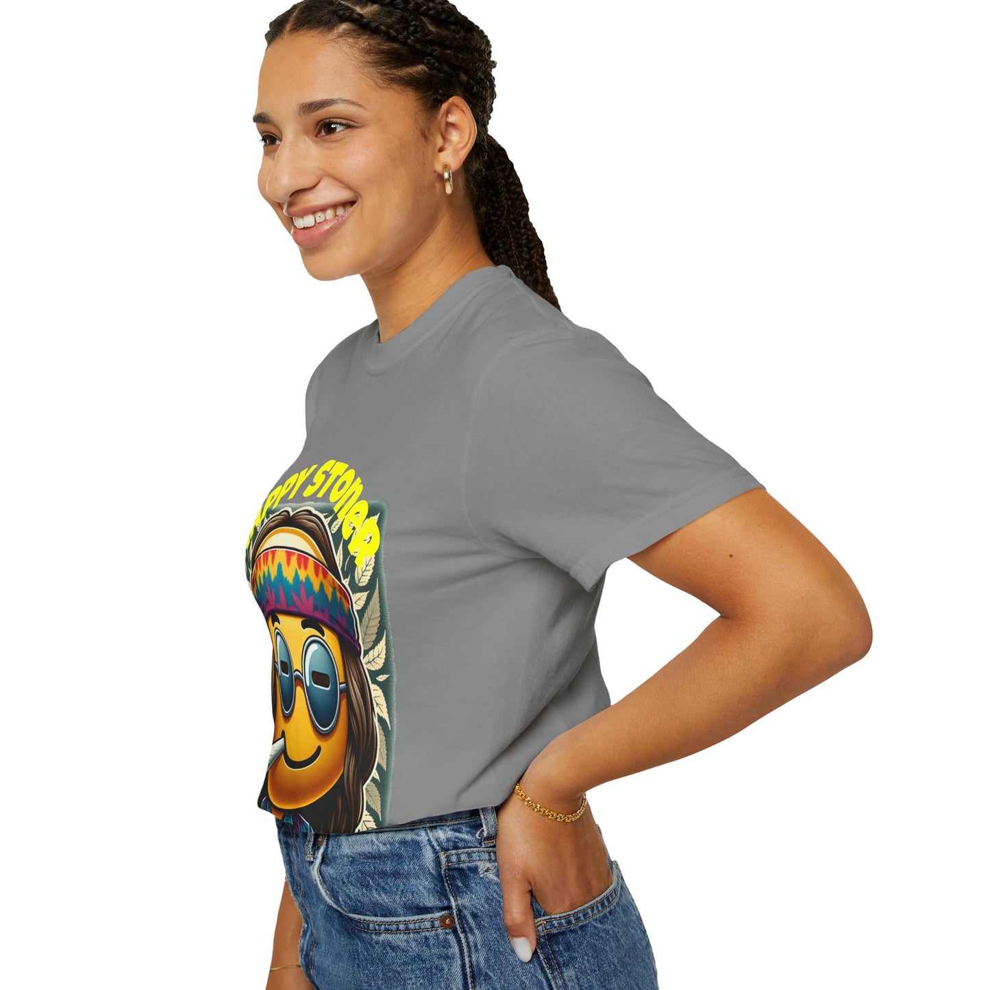Happy Stoner Unisex Garment-Dyed T-Shirt | Chill Vibe Tee for Budding Enthusiasts
