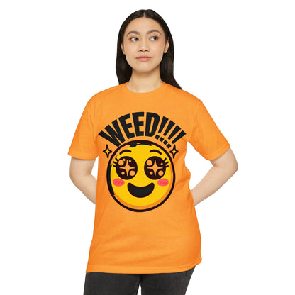 Fun Weed Smiley Face T-Shirt for Cannabis Lovers