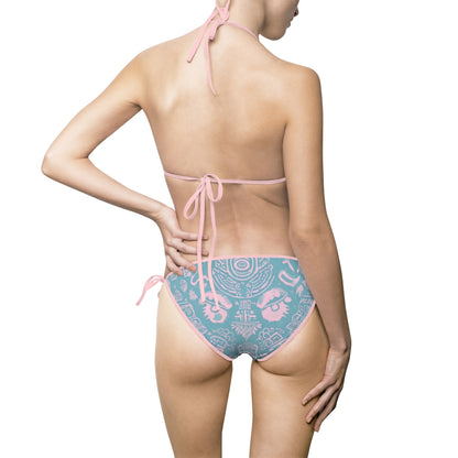 Trendy Women's Bikini Swimsuit - Fun Tropical Print for Summer Vibes