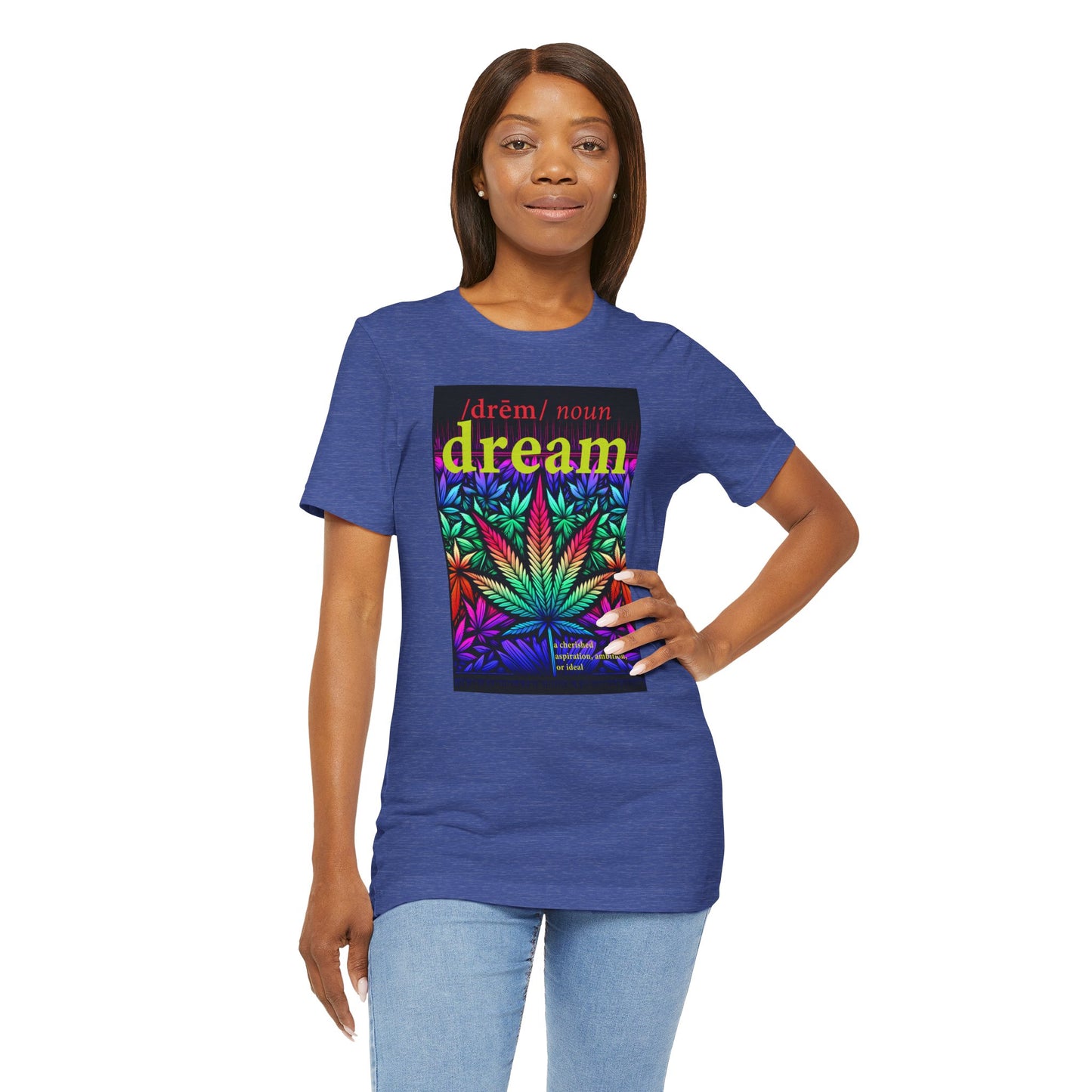 Dream Inspired Unisex Jersey Tee - Vibrant Cannabis Graphic T-Shirt
