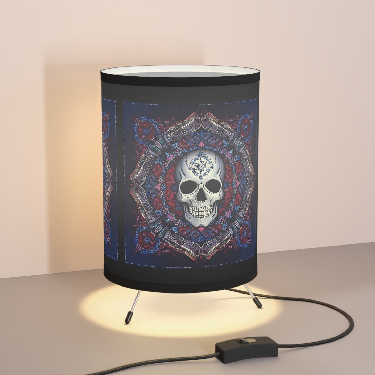 Skull Tripod Lamp with High-Res Printed Shade, US\CA plug