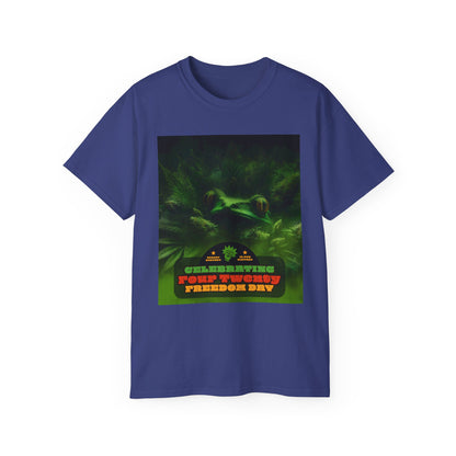 Celebrating 420 Freedom Day Unisex Ultra Cotton Tee, Cannabis T-shirt, 420 Celebration Shirt, Stoner Graphic Tee, Gift for Weed Lovers