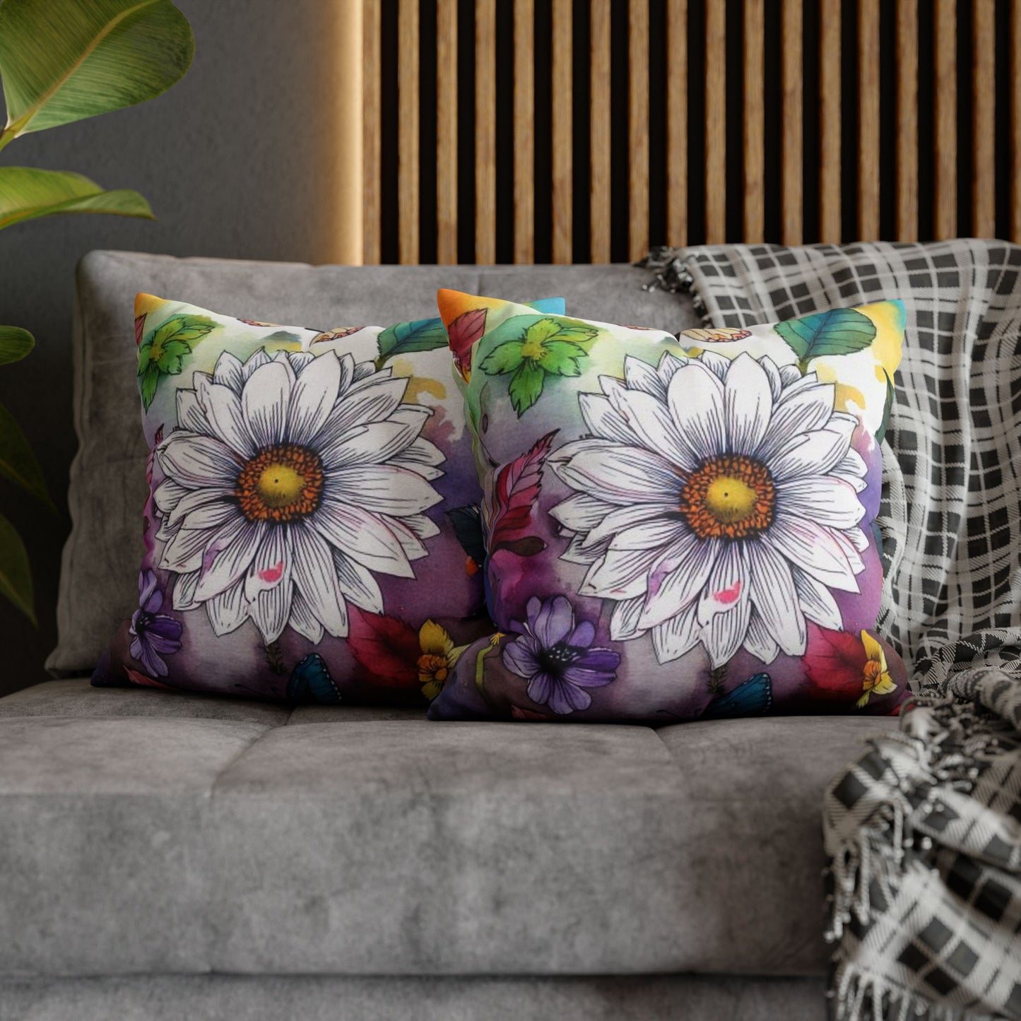 Spun Polyester Square Pillowcase