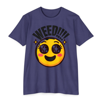 Fun Weed Smiley Face T-Shirt for Cannabis Lovers