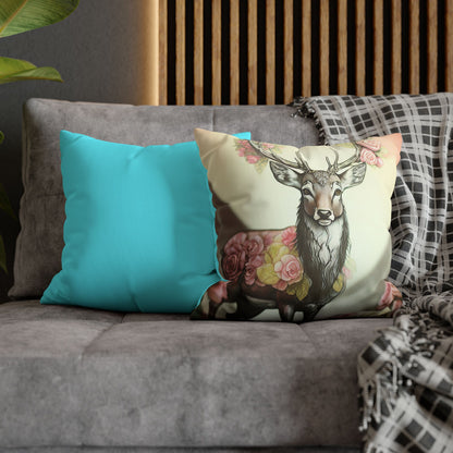 Deertastic Faux Suede Square Pillowcase