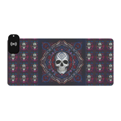 Skull Magic LED Gaming Mouse Pad, Wireless Charging