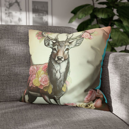 Deertastic Faux Suede Square Pillowcase