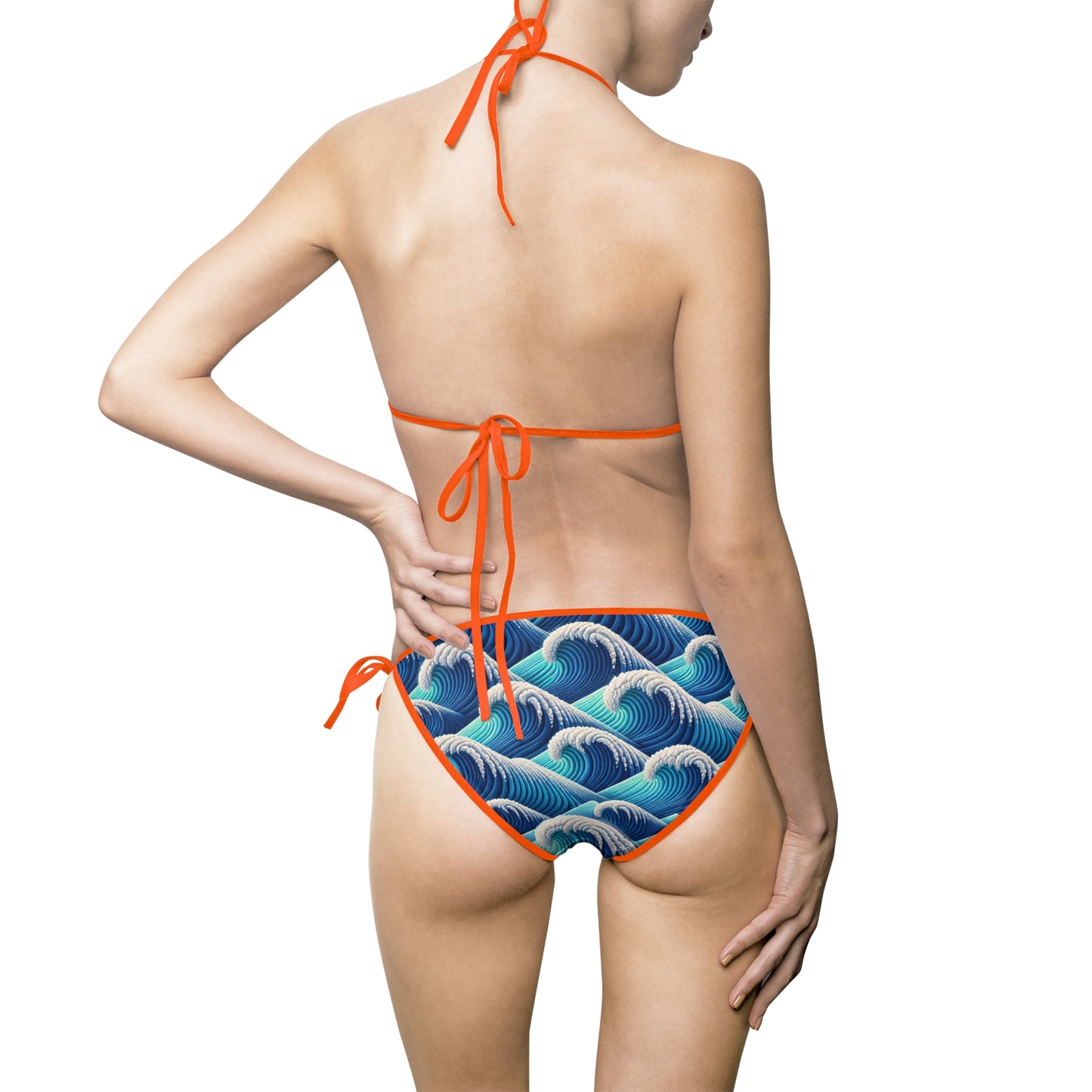 Wave Pattern Women's Bikini Swimsuit - Perfect for Beach Days and Summer Vibes