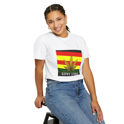 Happy Stoner Unisex Garment-Dyed T-shirt - Chill Vibes for Cannabis Enthusiasts