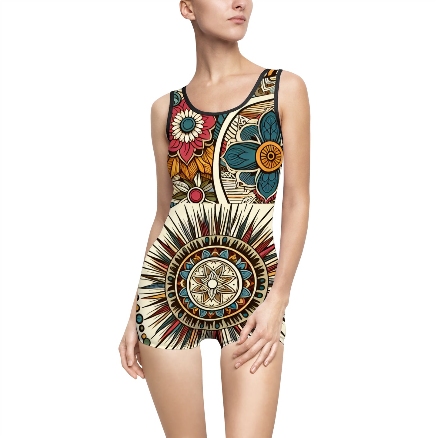 Boho Floral Vintage Women&#039;s Swimsuit - Retro Chic Swimwear