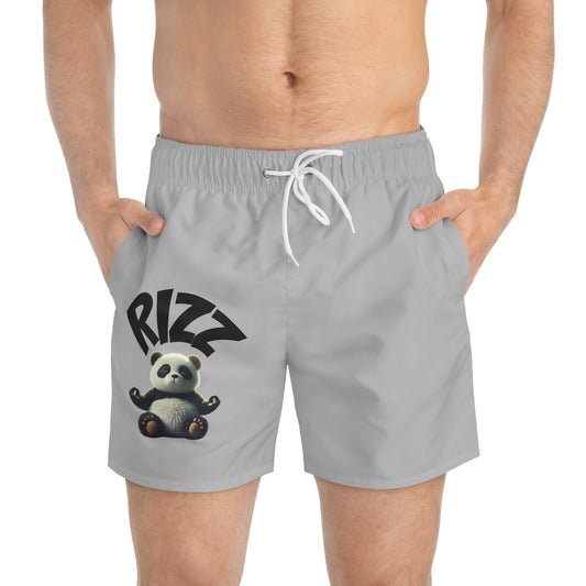 Chill Rizz Panda Swim Trunks for Summer Fun