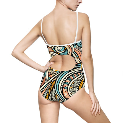 Bohemian Vibe Women's One-Piece Swimsuit - Colorful Swimwear for Summer Fun