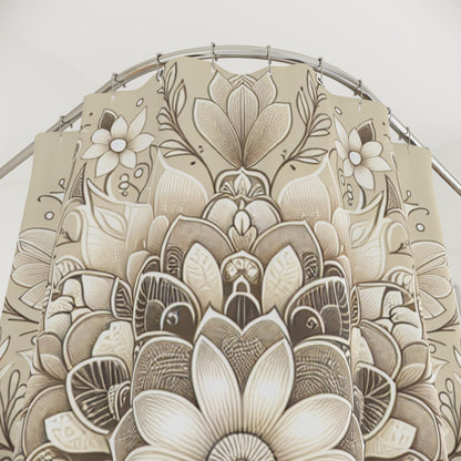 Elegant Floral Shower Curtain – Boho Chic Bathroom Decor