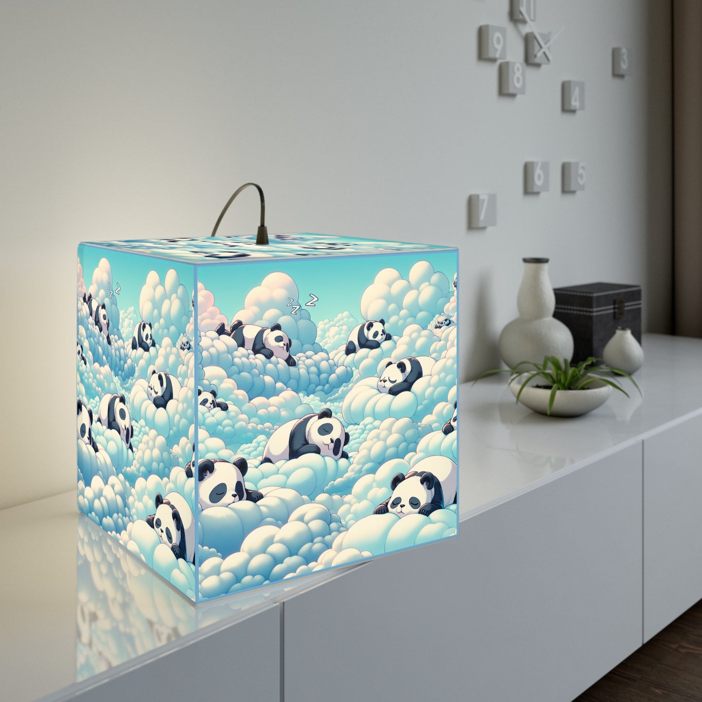 Sleepy Panda Light Cube Lamp