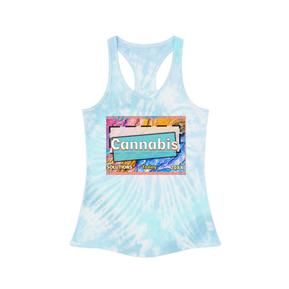 Tie Dye Cannabis Racerback Tank Top - Summer Vibes & Chill Style