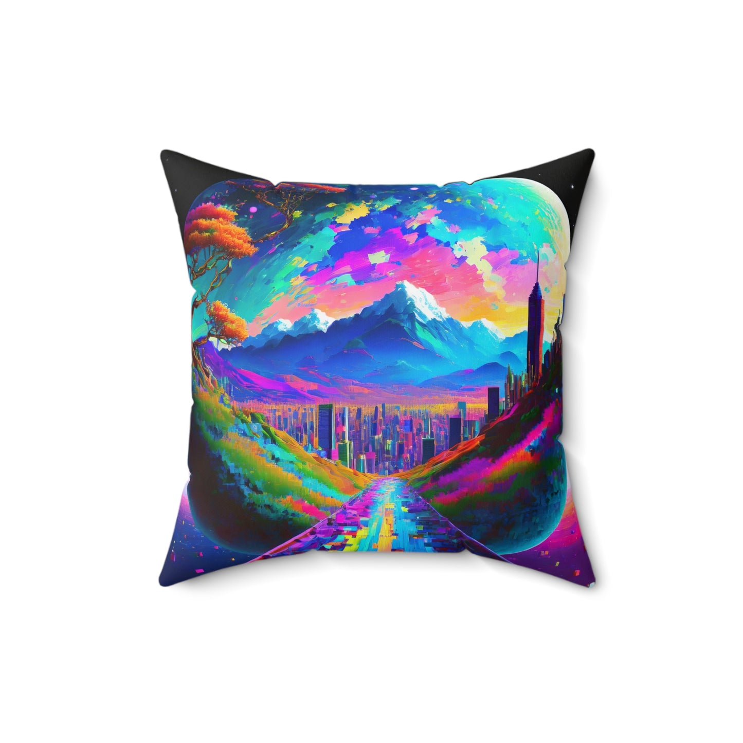 Get on this Planet Spun Polyester Square Pillow
