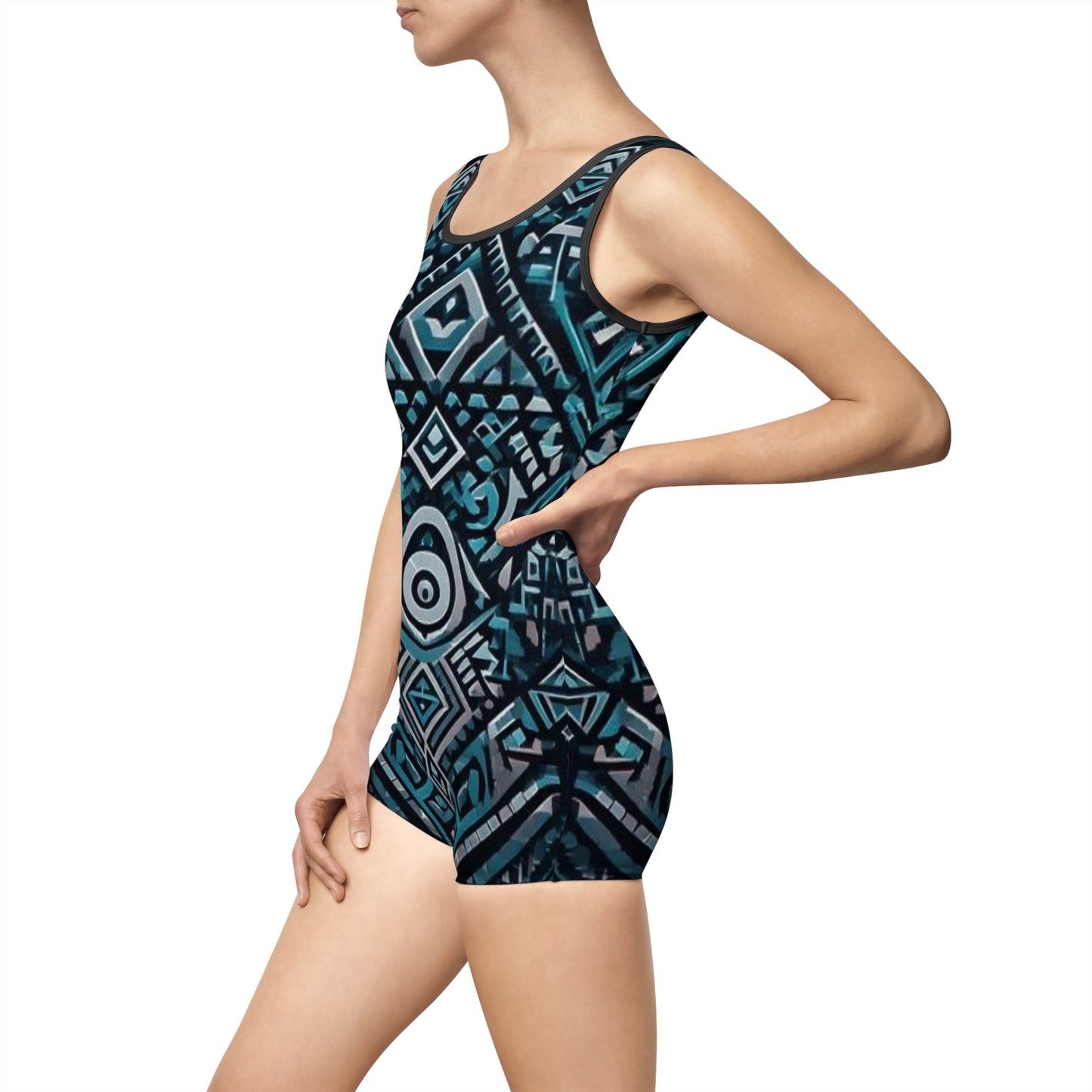 Women's Vintage Tribal Print Swimsuit - Retro Beachwear for Summer Fun