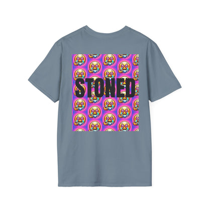 Stay Stoned Unisex Softstyle T-Shirt - Retro Vibe Graphic Tee for Fun Gatherings