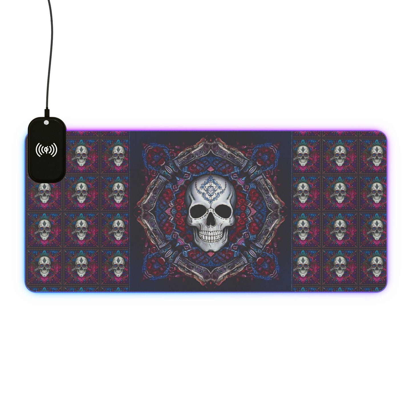 Skull Magic LED Gaming Mouse Pad, Wireless Charging