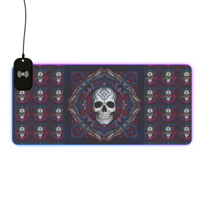 Skull Magic LED Gaming Mouse Pad, Wireless Charging