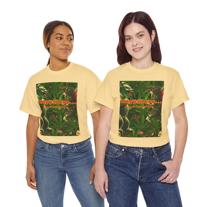 Happiness Jungle Unisex Heavy Cotton Tee, Graphic T-Shirt, Nature Lover Gift, Summer Wardrobe Essential, Unisex Casual Wear