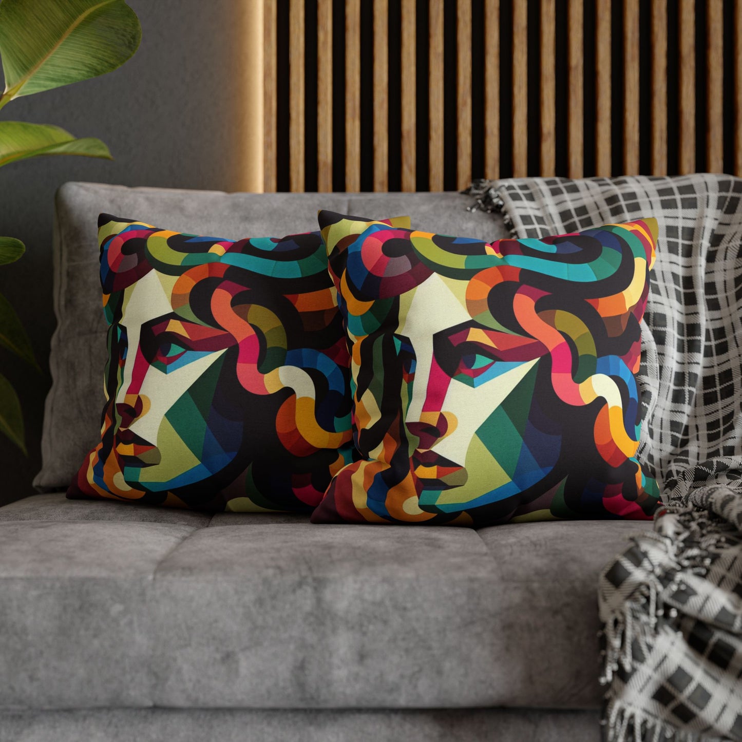 Spun Polyester Square Pillowcase