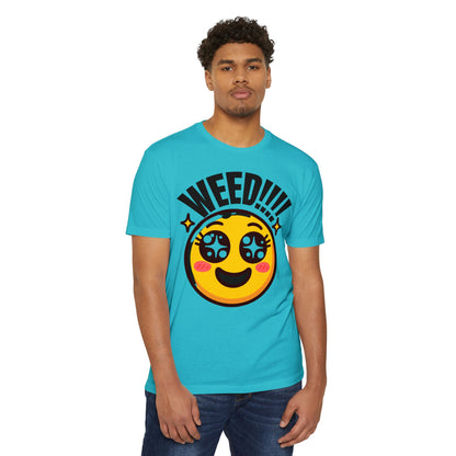 Fun Weed Smiley Face T-Shirt for Cannabis Lovers