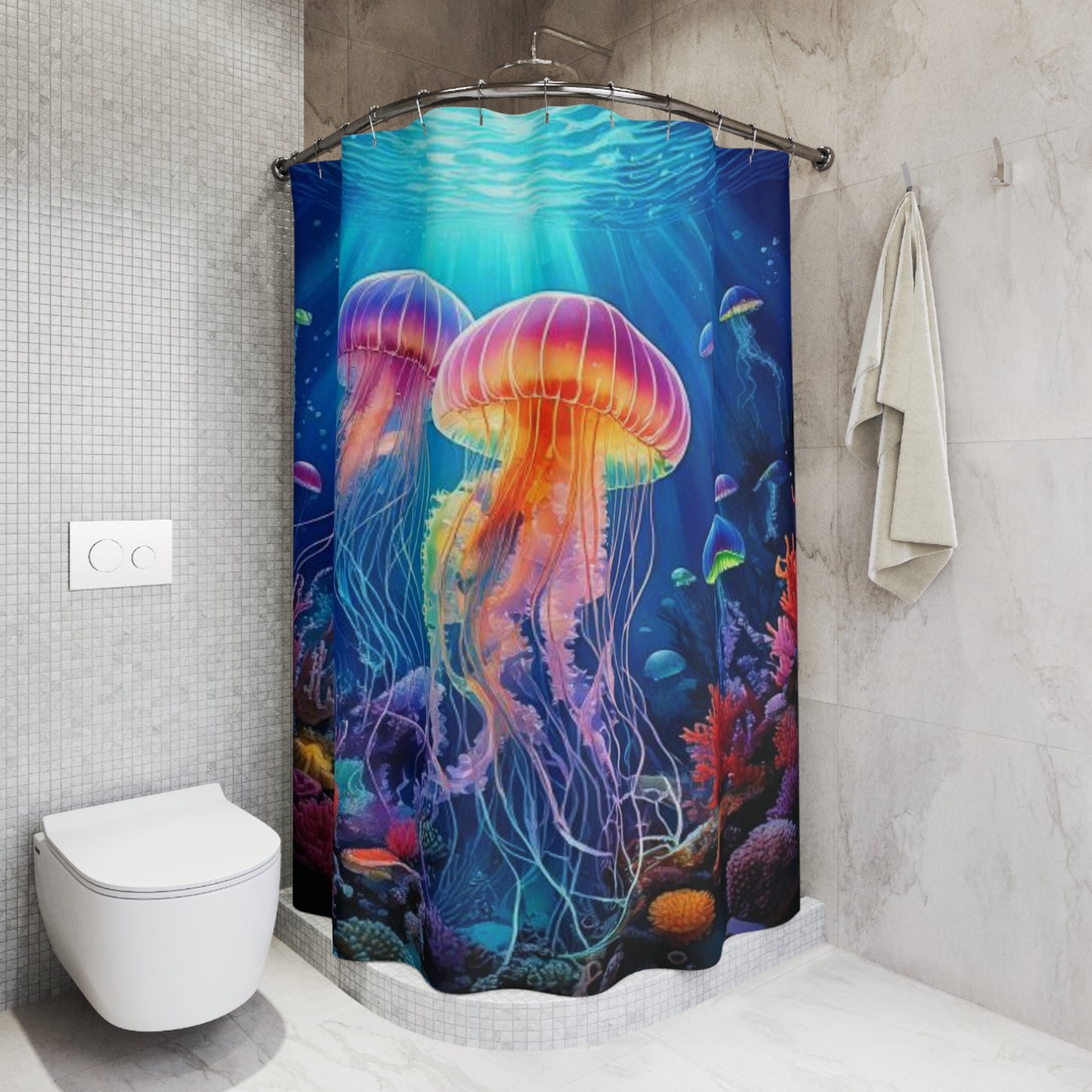 Simple Alluring Style Jelly Up Shower Curtains