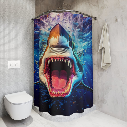 Simple Alluring Style Shark Time Shower Curtains