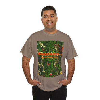 Happiness Jungle Unisex Heavy Cotton Tee, Graphic T-Shirt, Nature Lover Gift, Summer Wardrobe Essential, Unisex Casual Wear