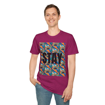 Stay Stoned Unisex Softstyle T-Shirt - Retro Vibe Graphic Tee for Fun Gatherings