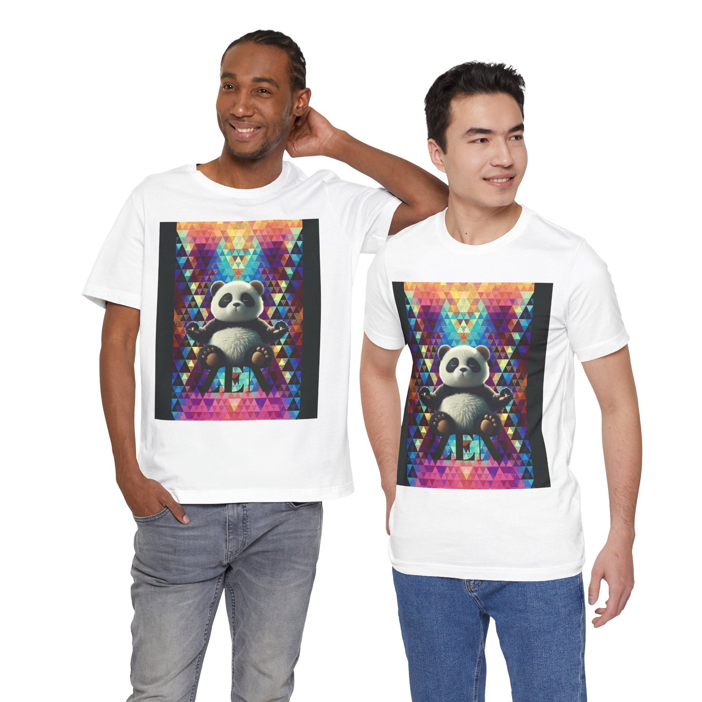 Colorful Panda Graphic Tee - Unisex Jersey Short Sleeve