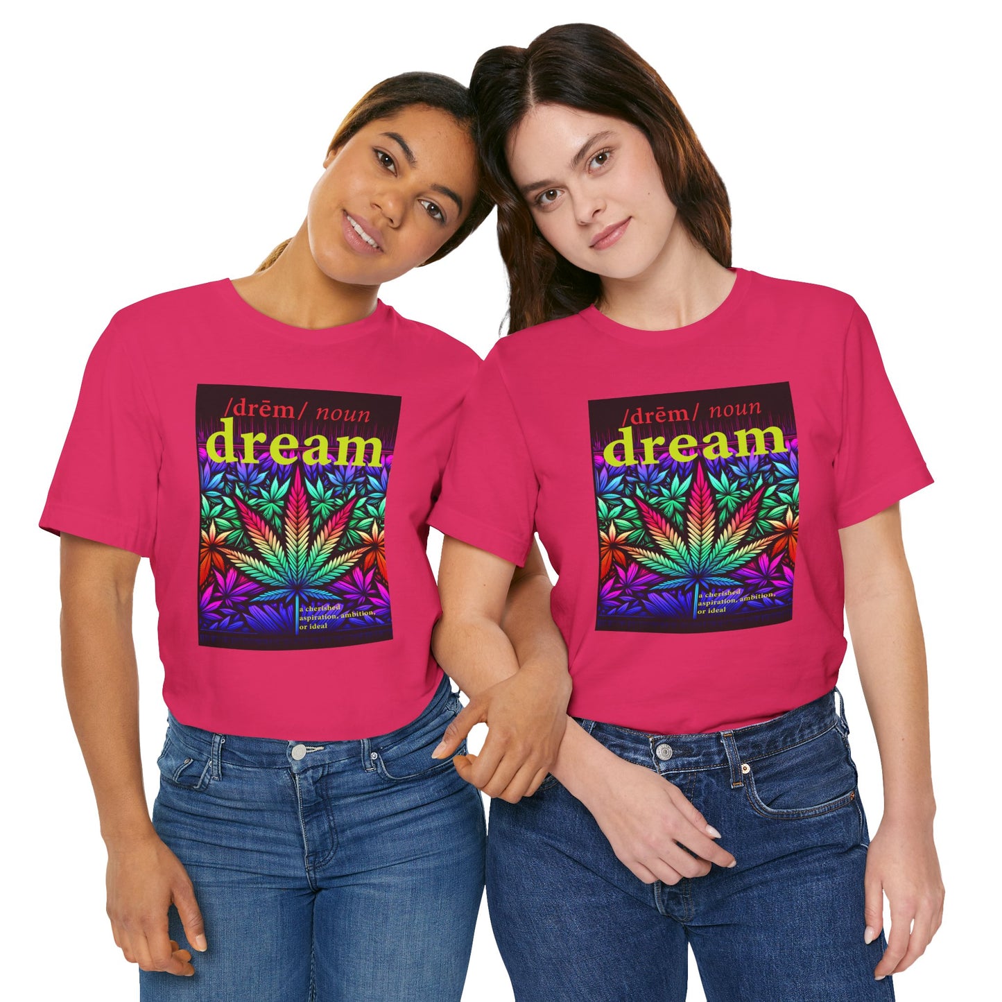 Dream Inspired Unisex Jersey Tee - Vibrant Cannabis Graphic T-Shirt