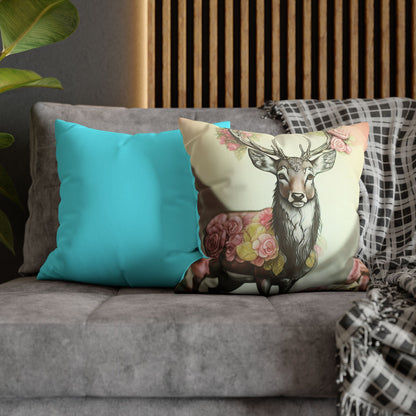 Deertastic Faux Suede Square Pillowcase