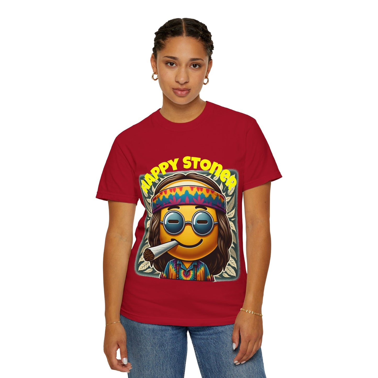 Happy Stoner Unisex Garment-Dyed T-Shirt | Chill Vibe Tee for Budding Enthusiasts