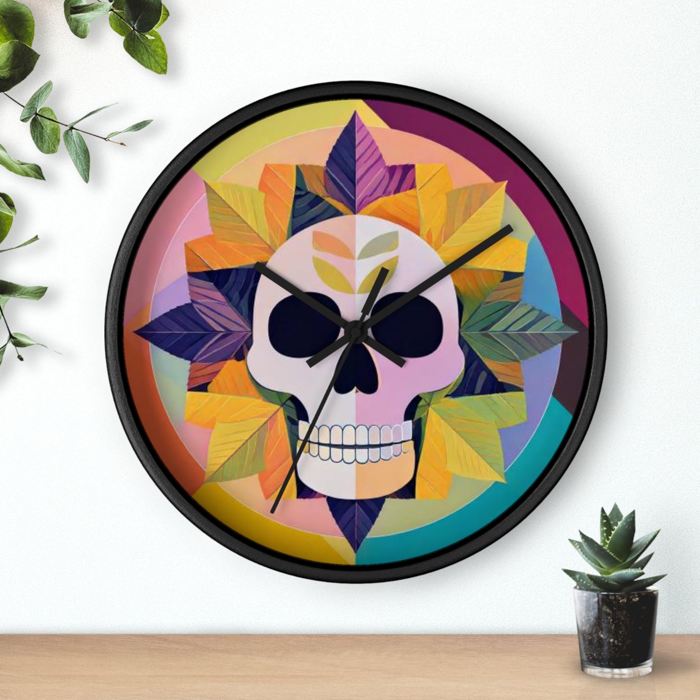 Sugar Skull Bloom Wall Clock
