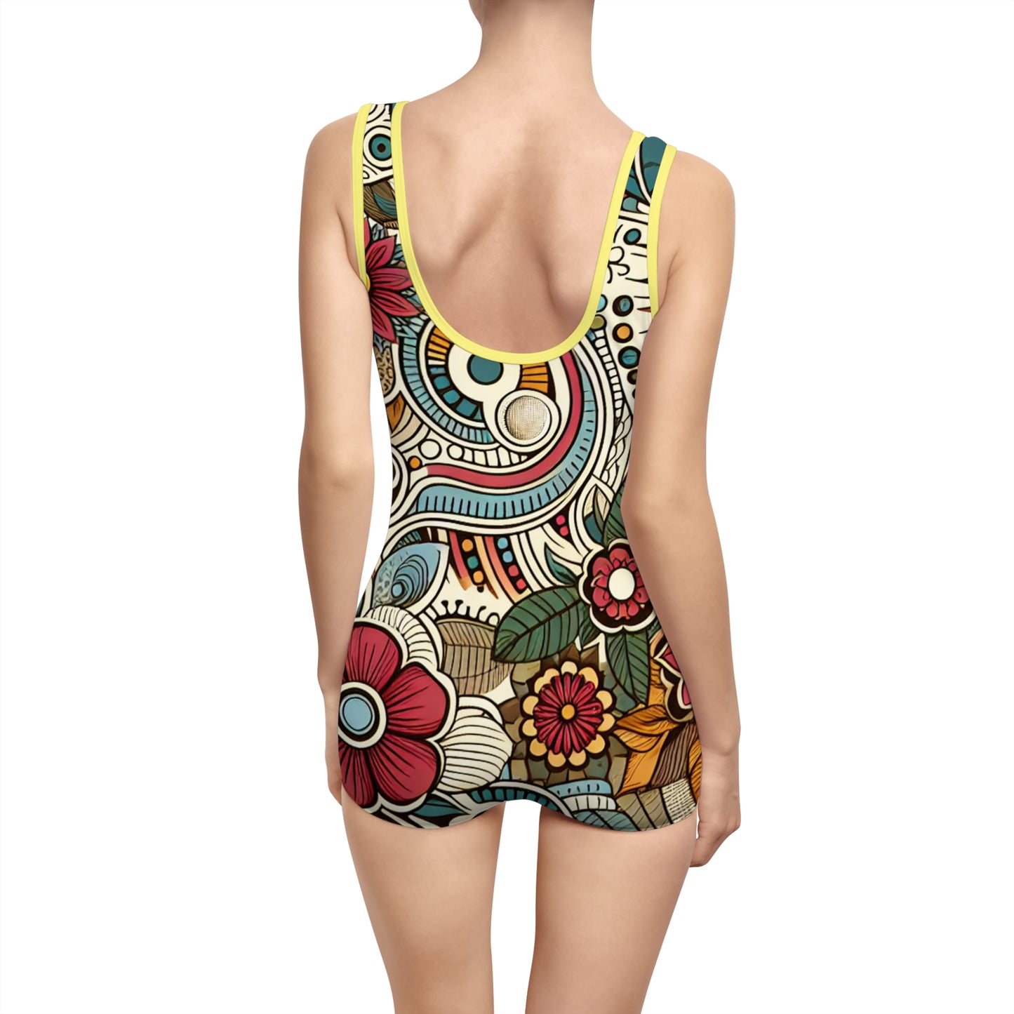 Boho Floral Vintage Women&#039;s Swimsuit - Retro Chic Swimwear